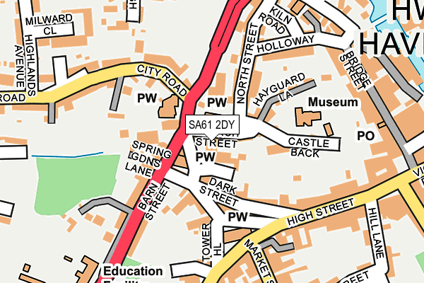 SA61 2DY map - OS OpenMap – Local (Ordnance Survey)