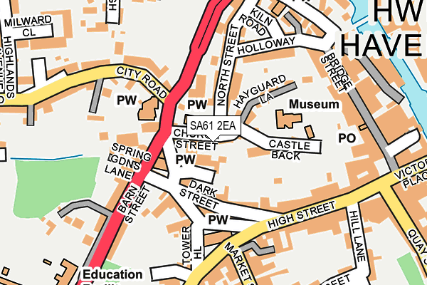 SA61 2EA map - OS OpenMap – Local (Ordnance Survey)