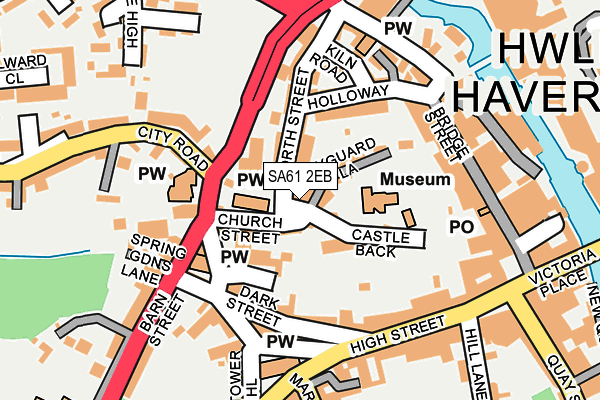 SA61 2EB map - OS OpenMap – Local (Ordnance Survey)
