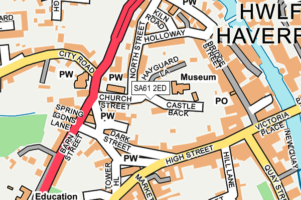 SA61 2ED map - OS OpenMap – Local (Ordnance Survey)
