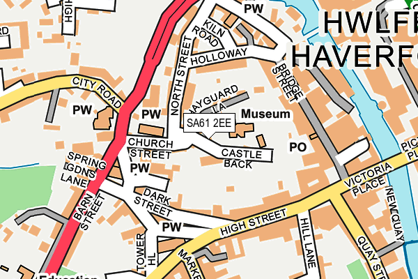 SA61 2EE map - OS OpenMap – Local (Ordnance Survey)
