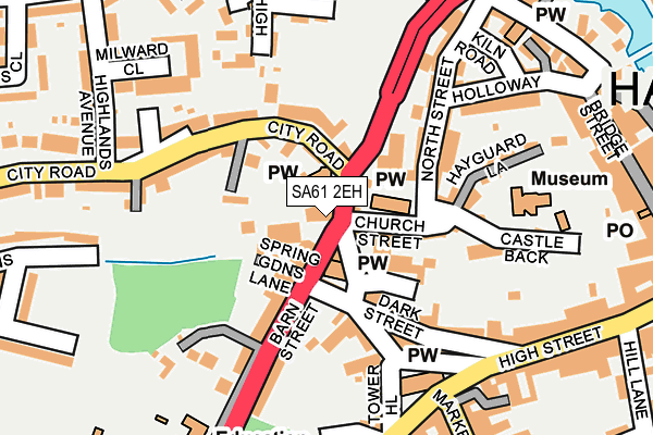 SA61 2EH map - OS OpenMap – Local (Ordnance Survey)