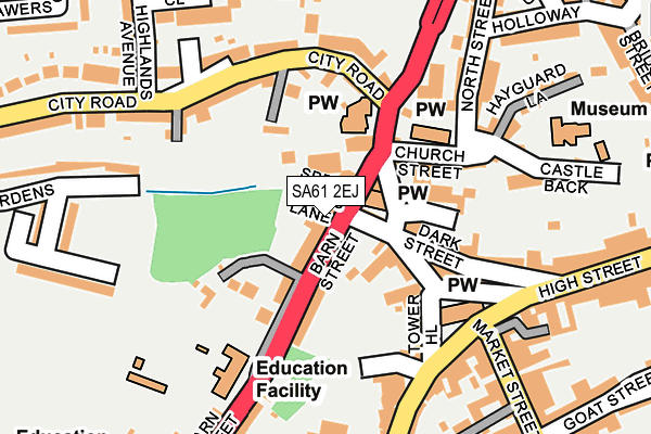 SA61 2EJ map - OS OpenMap – Local (Ordnance Survey)