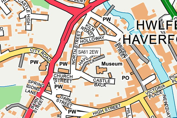 SA61 2EW map - OS OpenMap – Local (Ordnance Survey)