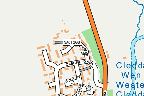 SA61 2GB map - OS OpenMap – Local (Ordnance Survey)