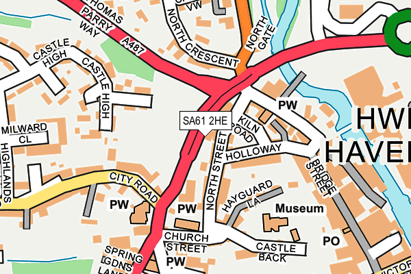 SA61 2HE map - OS OpenMap – Local (Ordnance Survey)