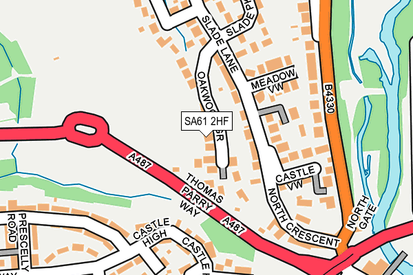 SA61 2HF map - OS OpenMap – Local (Ordnance Survey)