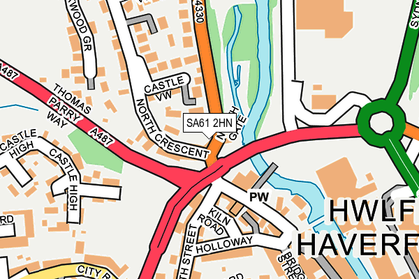 SA61 2HN map - OS OpenMap – Local (Ordnance Survey)