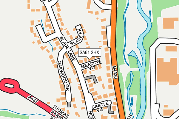 SA61 2HX map - OS OpenMap – Local (Ordnance Survey)
