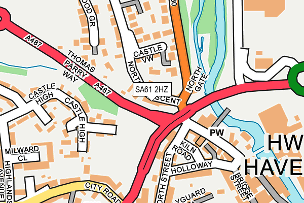 SA61 2HZ map - OS OpenMap – Local (Ordnance Survey)