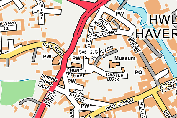 SA61 2JG map - OS OpenMap – Local (Ordnance Survey)