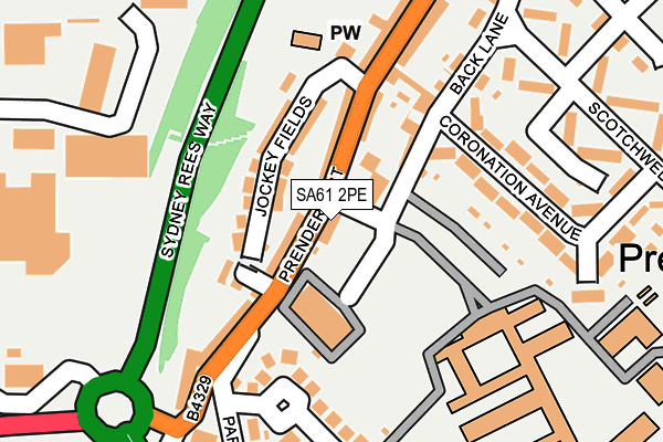 SA61 2PE map - OS OpenMap – Local (Ordnance Survey)