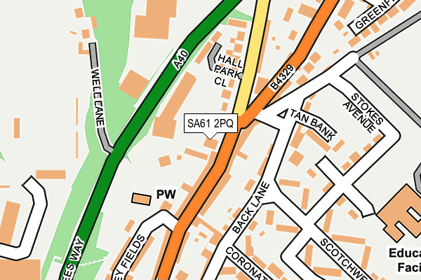 SA61 2PQ map - OS OpenMap – Local (Ordnance Survey)