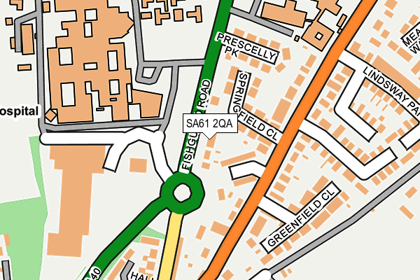 SA61 2QA map - OS OpenMap – Local (Ordnance Survey)