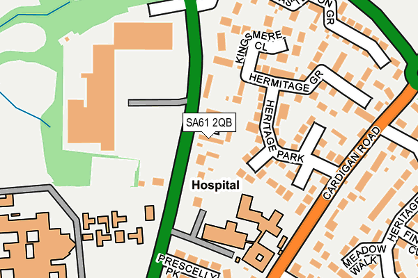 SA61 2QB map - OS OpenMap – Local (Ordnance Survey)