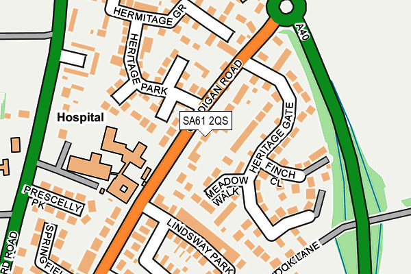 SA61 2QS map - OS OpenMap – Local (Ordnance Survey)