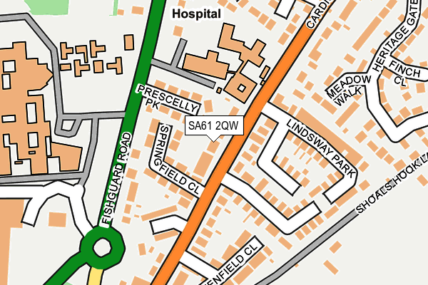 SA61 2QW map - OS OpenMap – Local (Ordnance Survey)