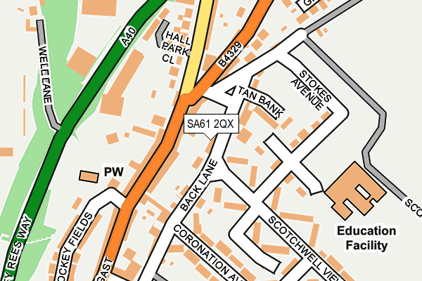 SA61 2QX map - OS OpenMap – Local (Ordnance Survey)