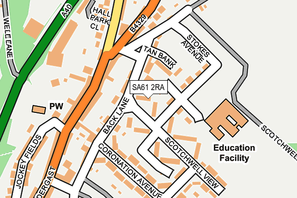 SA61 2RA map - OS OpenMap – Local (Ordnance Survey)