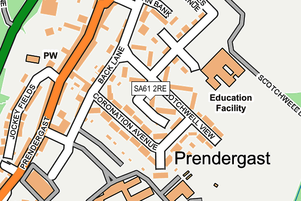 SA61 2RE map - OS OpenMap – Local (Ordnance Survey)