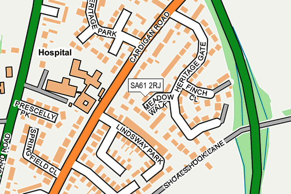 SA61 2RJ map - OS OpenMap – Local (Ordnance Survey)