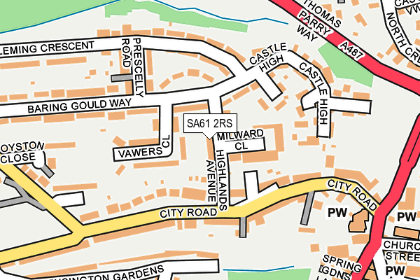 SA61 2RS map - OS OpenMap – Local (Ordnance Survey)