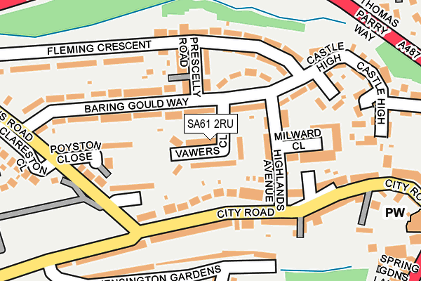 SA61 2RU map - OS OpenMap – Local (Ordnance Survey)