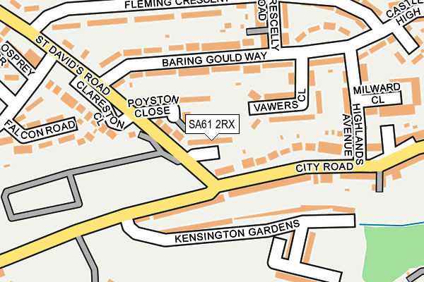 SA61 2RX map - OS OpenMap – Local (Ordnance Survey)