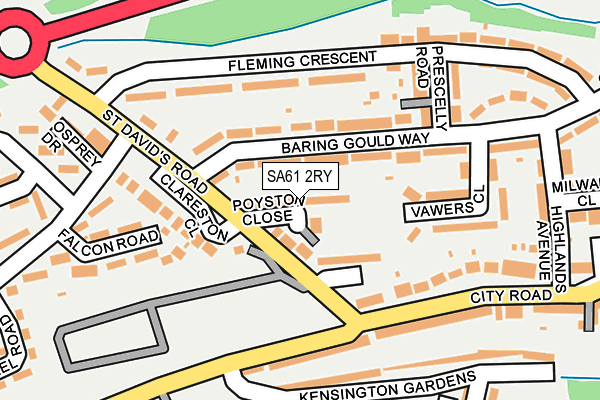SA61 2RY map - OS OpenMap – Local (Ordnance Survey)