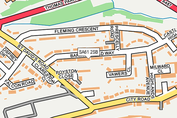 SA61 2SB map - OS OpenMap – Local (Ordnance Survey)