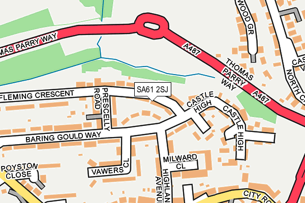 SA61 2SJ map - OS OpenMap – Local (Ordnance Survey)