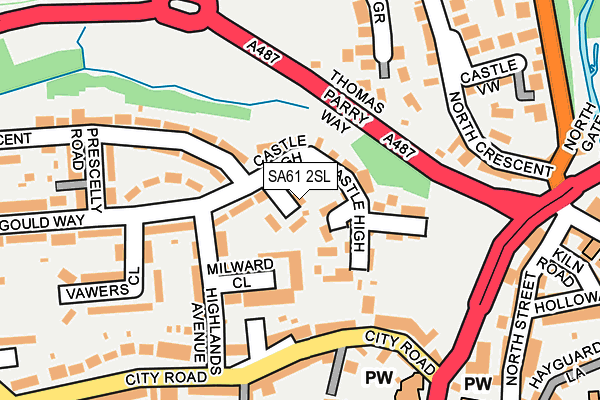 SA61 2SL map - OS OpenMap – Local (Ordnance Survey)