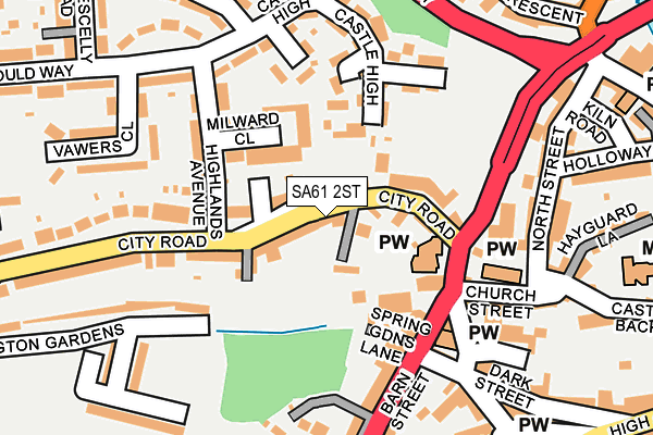 SA61 2ST map - OS OpenMap – Local (Ordnance Survey)