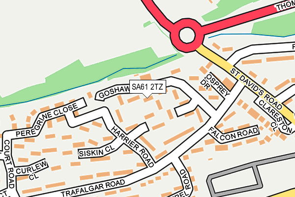 SA61 2TZ map - OS OpenMap – Local (Ordnance Survey)