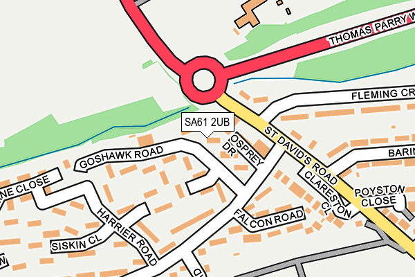 SA61 2UB map - OS OpenMap – Local (Ordnance Survey)