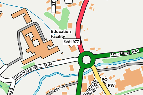 SA61 9ZZ map - OS OpenMap – Local (Ordnance Survey)