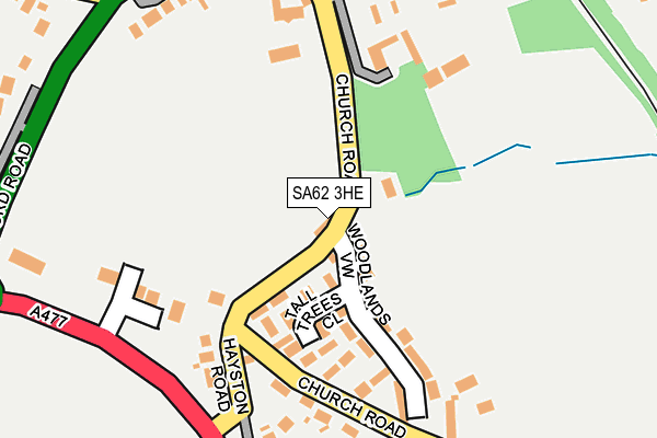 SA62 3HE map - OS OpenMap – Local (Ordnance Survey)