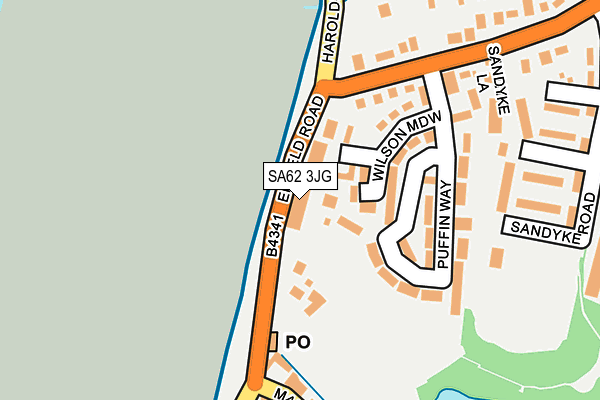 SA62 3JG map - OS OpenMap – Local (Ordnance Survey)