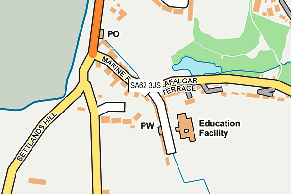 SA62 3JS map - OS OpenMap – Local (Ordnance Survey)