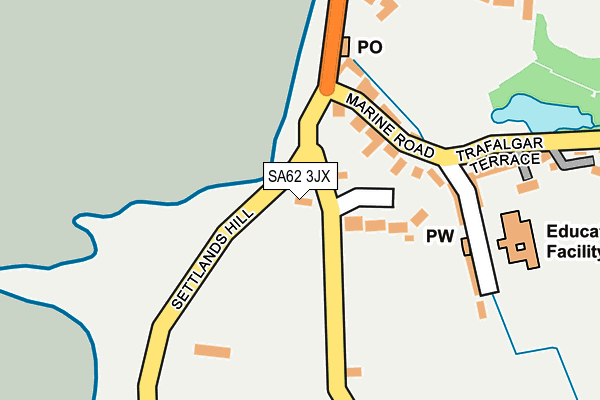 SA62 3JX map - OS OpenMap – Local (Ordnance Survey)