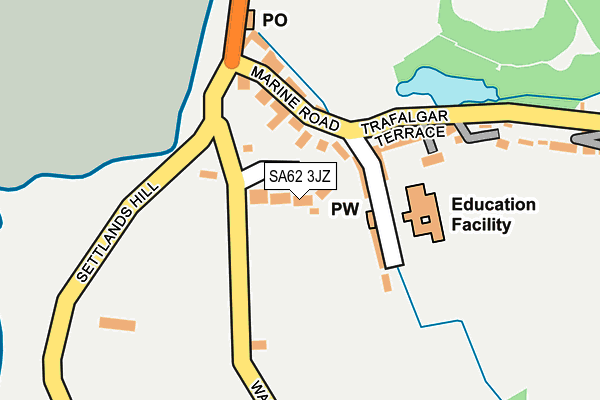 SA62 3JZ map - OS OpenMap – Local (Ordnance Survey)