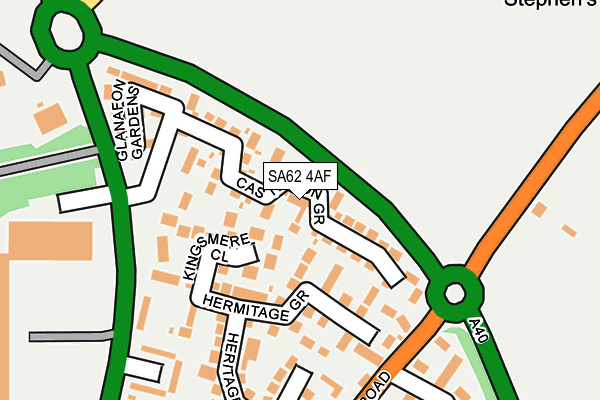 SA62 4AF map - OS OpenMap – Local (Ordnance Survey)