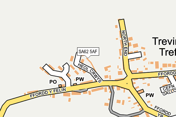 SA62 5AF map - OS OpenMap – Local (Ordnance Survey)