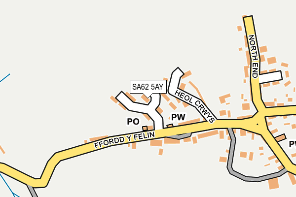 SA62 5AY map - OS OpenMap – Local (Ordnance Survey)