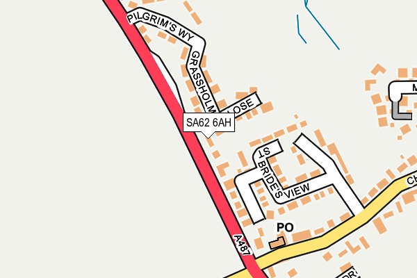 SA62 6AH map - OS OpenMap – Local (Ordnance Survey)