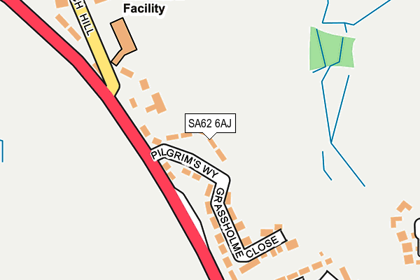 SA62 6AJ map - OS OpenMap – Local (Ordnance Survey)