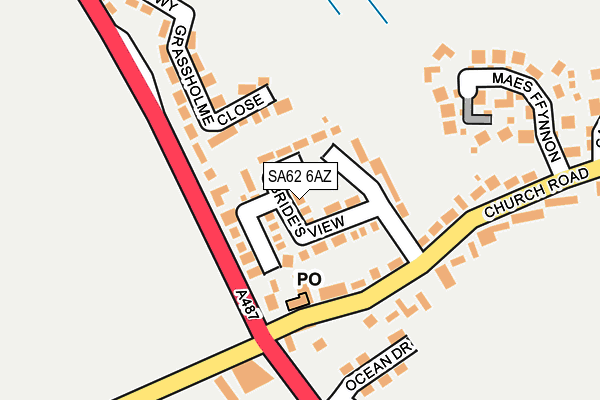 SA62 6AZ map - OS OpenMap – Local (Ordnance Survey)