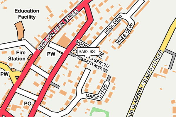 SA62 6ST map - OS OpenMap – Local (Ordnance Survey)