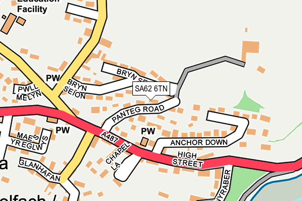 SA62 6TN map - OS OpenMap – Local (Ordnance Survey)