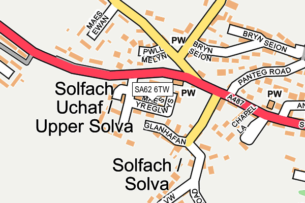 SA62 6TW map - OS OpenMap – Local (Ordnance Survey)